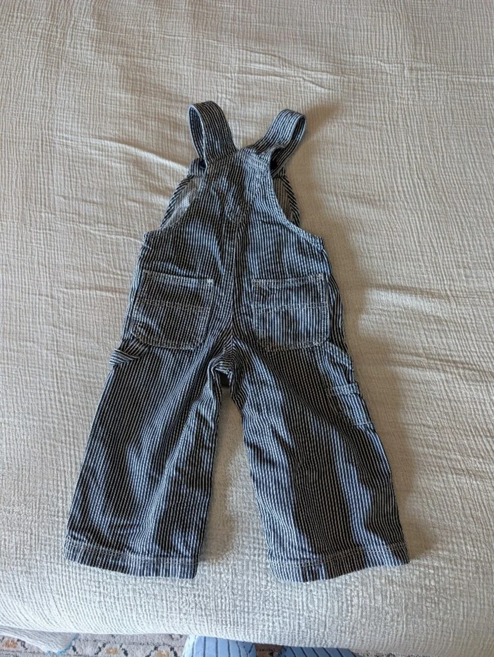 GAP Navy and White Pinstripe Kids Overalls